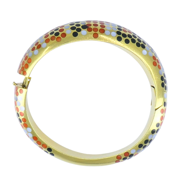 Angela Cummings Wavy Gold Bracelet 18k Gold Coral Onyx Mother-of-Pearl, 1987