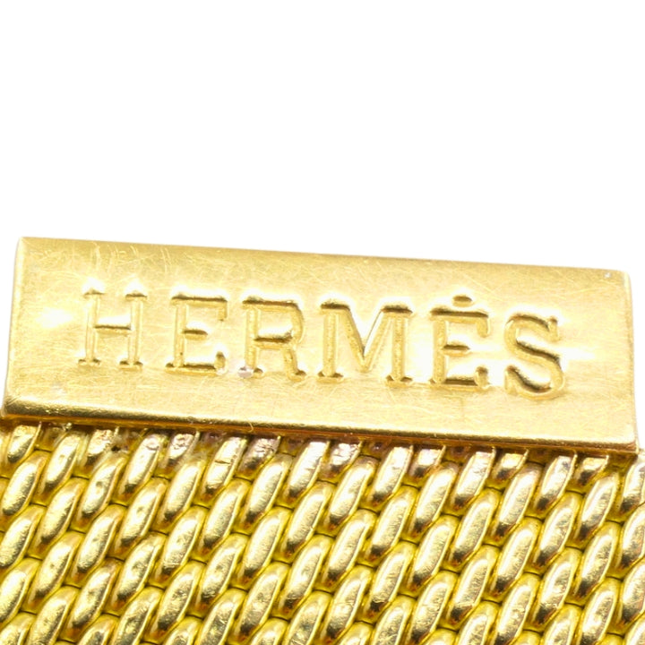 Hermès Gold Diamond Bracelet 18k Scale Design Vintage Jewelry