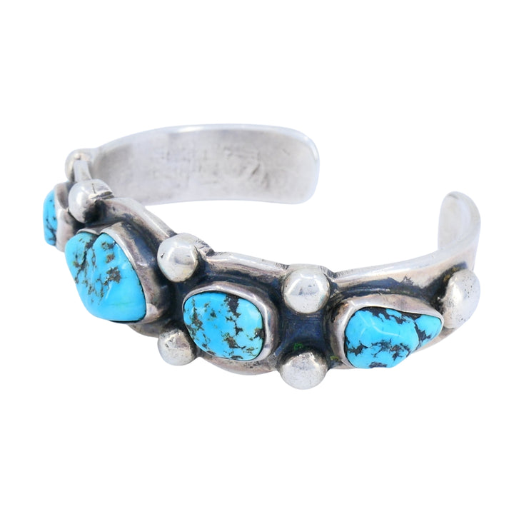 Vintage Navajo Sterling Silver Turquoise Cuff Bracelet