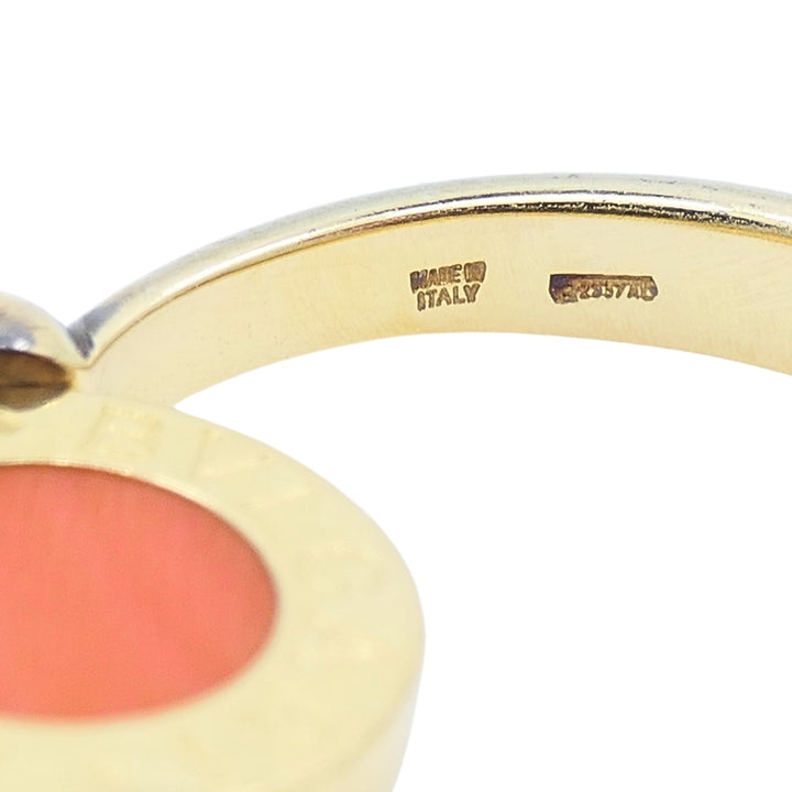 Bvlgari Flip Ring 18k Gold Coral Onyx