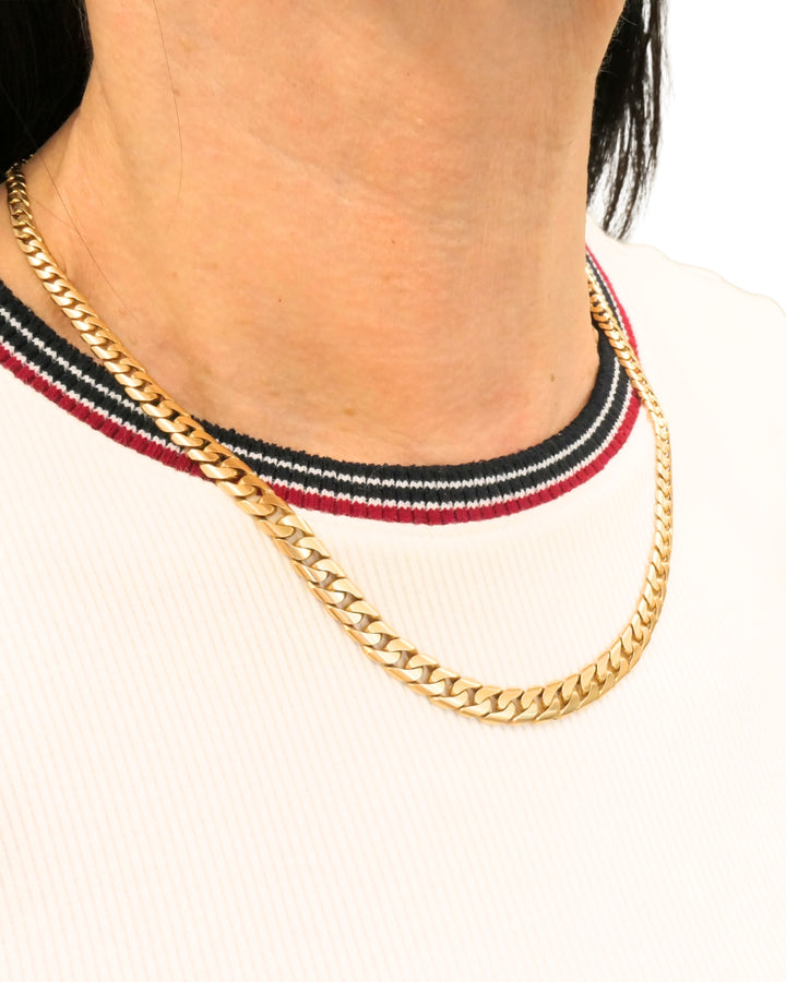 Vintage French 18k Gold Curb Link Chain Necklace