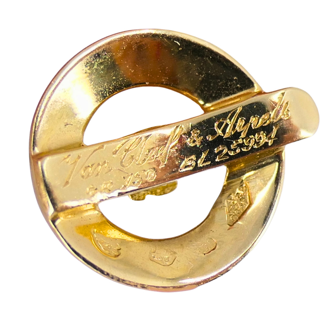 Van Cleef & Arpels 18k Gold Diamond Hoop Earrings