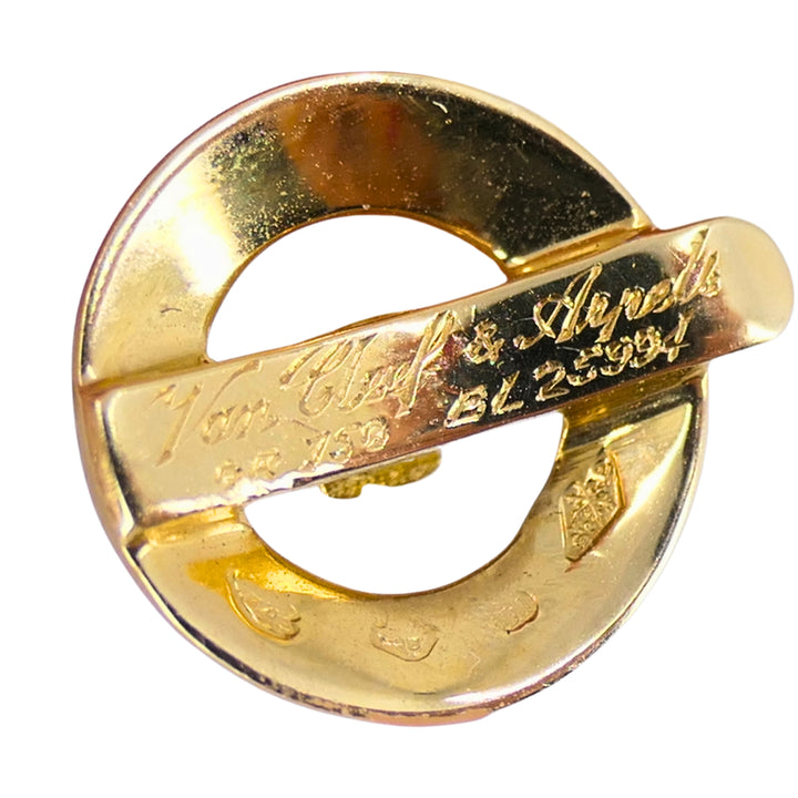Van Cleef & Arpels 18k Gold Diamond Hoop Earrings