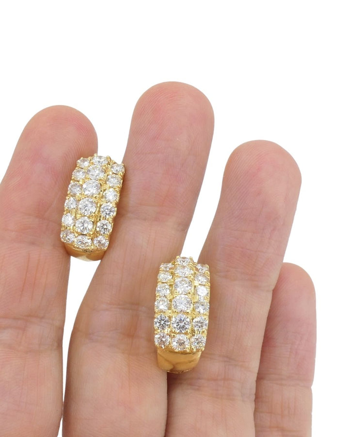 Diamond Earrings Vintage 18k Gold French Jewelry