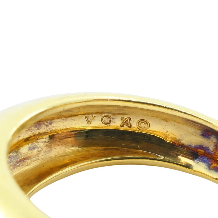Van Cleef & Arpels 18k Gold Diamond Leaf Motif Ring