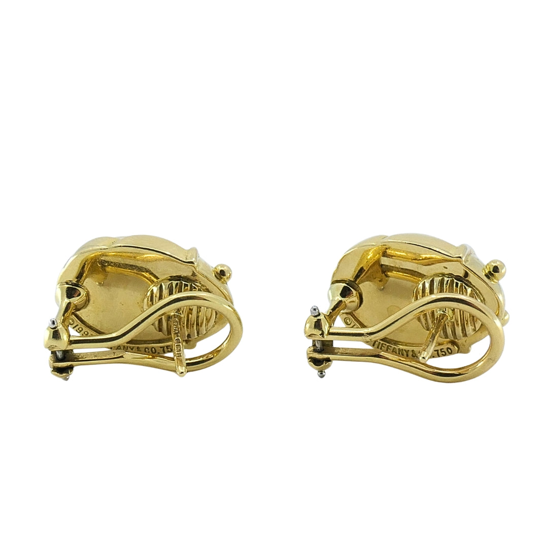 Tiffany & Co. 18k Yellow Gold Scarab Earrings, Circa 1993