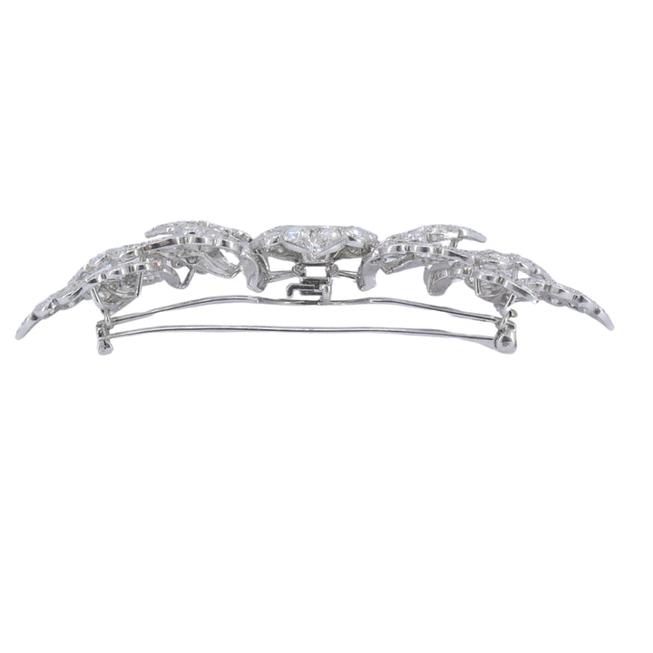 David Webb Diamond Platinum Brooch Floral Design