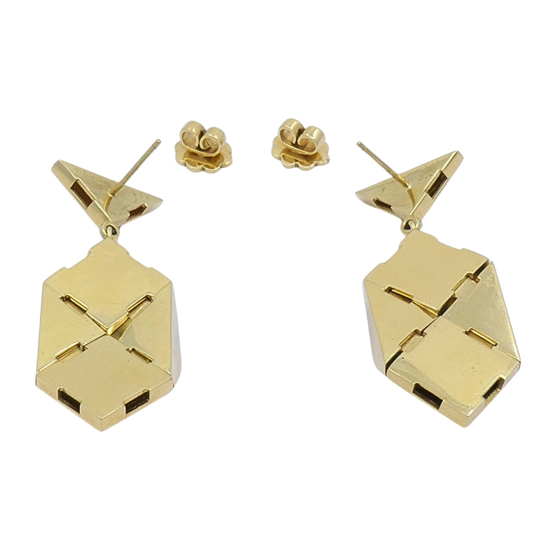 Aletto Brothers Apennines 18k Gold Diamond Pyramid Drop Earrings