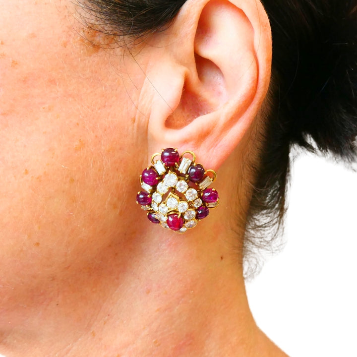 Boucheron Ruby And Diamond Earrings Day & Night Vintage Jewelry
