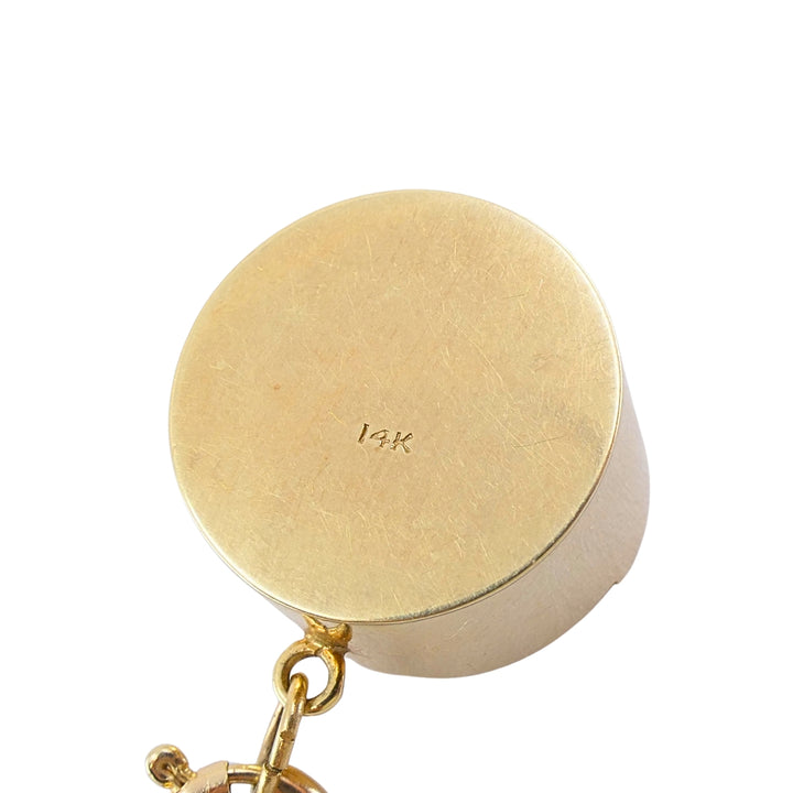 14k Gold Coin Holder Pendant 14k Bar Link Chain Necklace