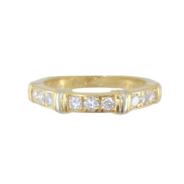 Vintage Cartier Diamond Ring 18k Yellow and White Gold