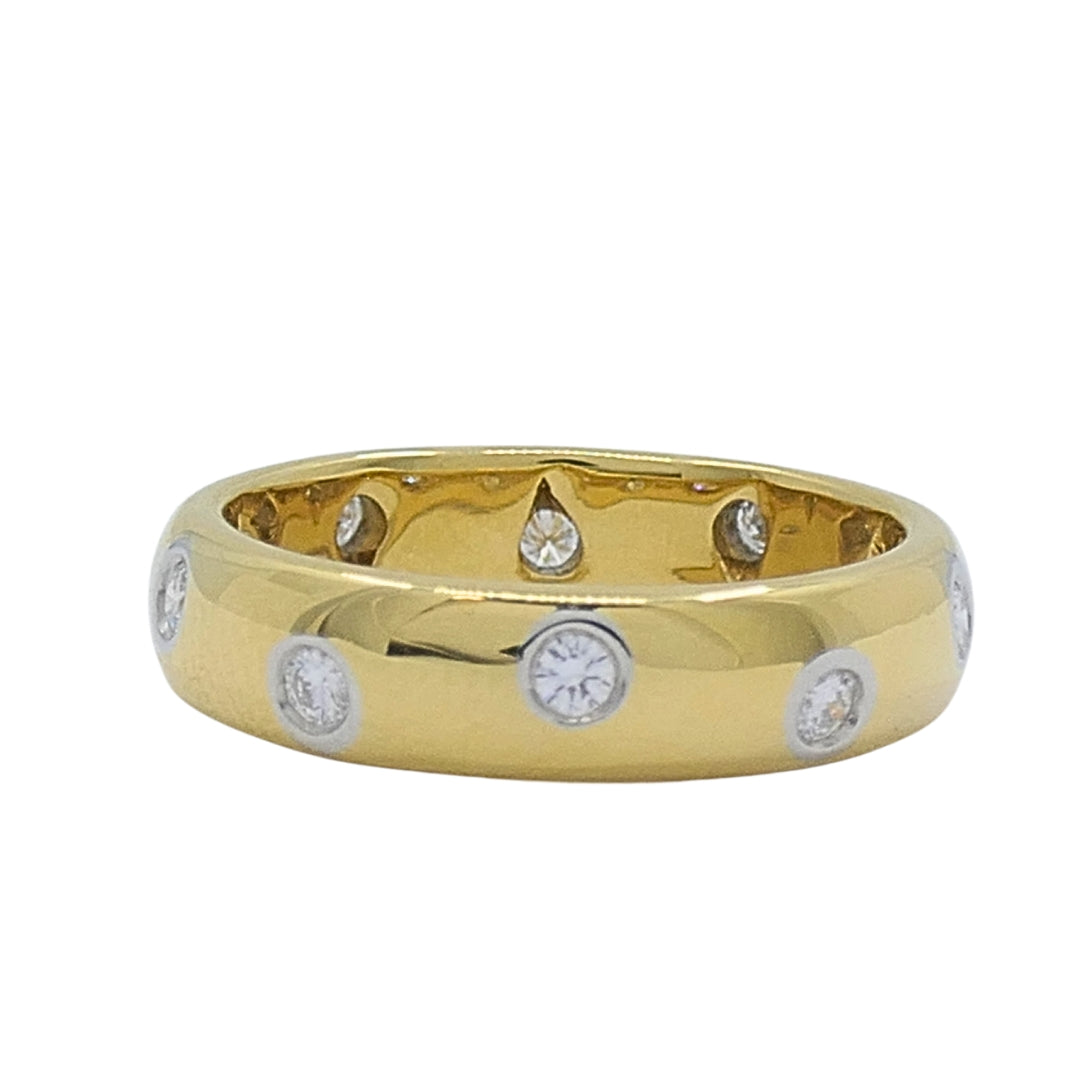 Tiffany & Co. 18k Gold & Platinum Accent Diamond Band Ring