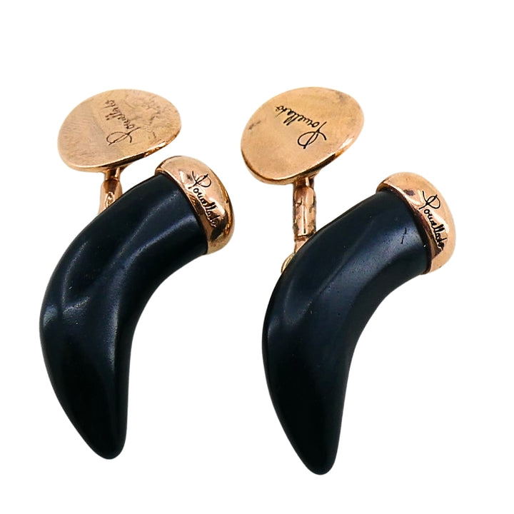 Pomellato Jet Horn Rose Gold Cufflinks