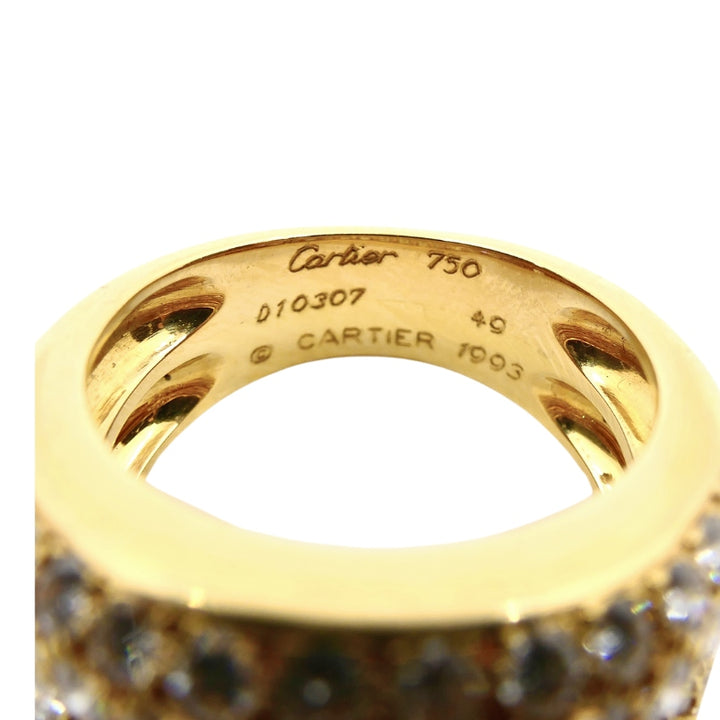 Cartier Double Band Dimond Gold Ring