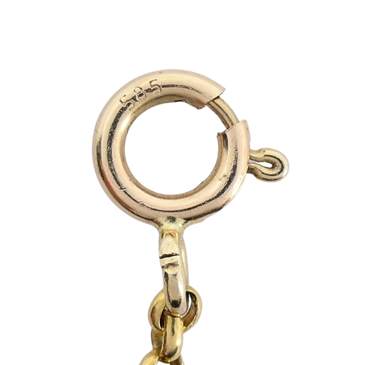 14k Gold Diamond Lock & Key Pendant Necklace