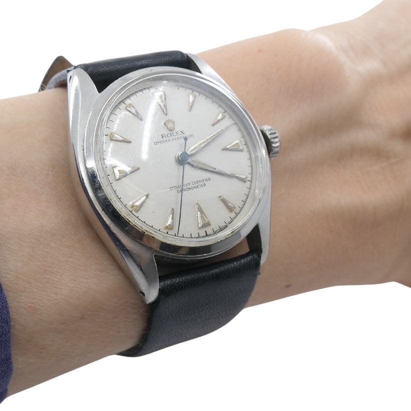 Vintage Rolex Oyster Perpetual 6084 Stainless Steel Wristwatch c. 1950s