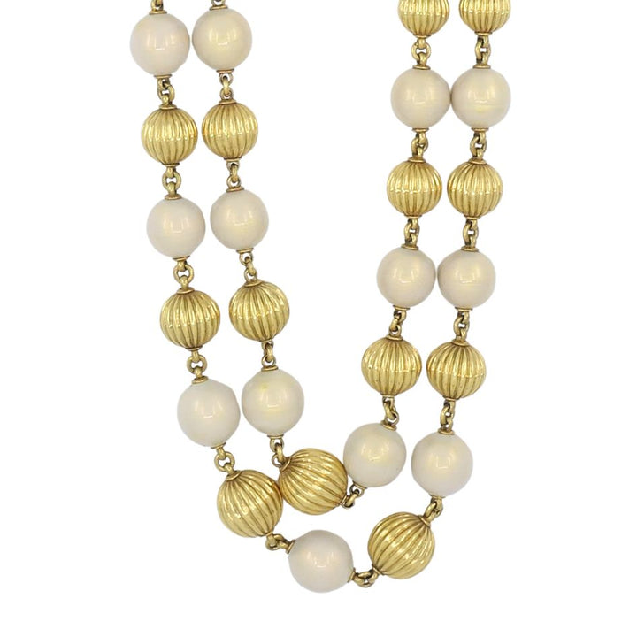 Vintage Tiffany & Co. 18k Gold Enamel Beaded Necklace
