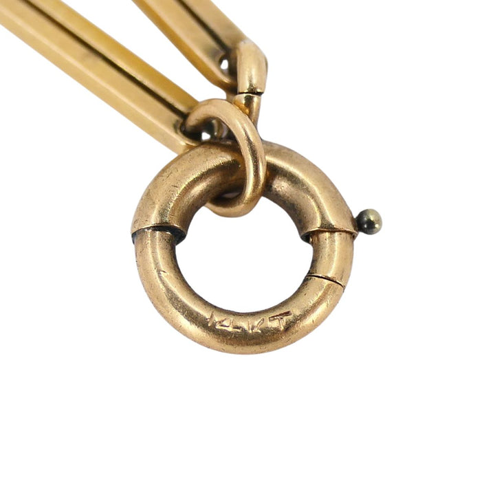 Egyptian Revival 14k Gold Gemstones Enamel Pendant Necklace