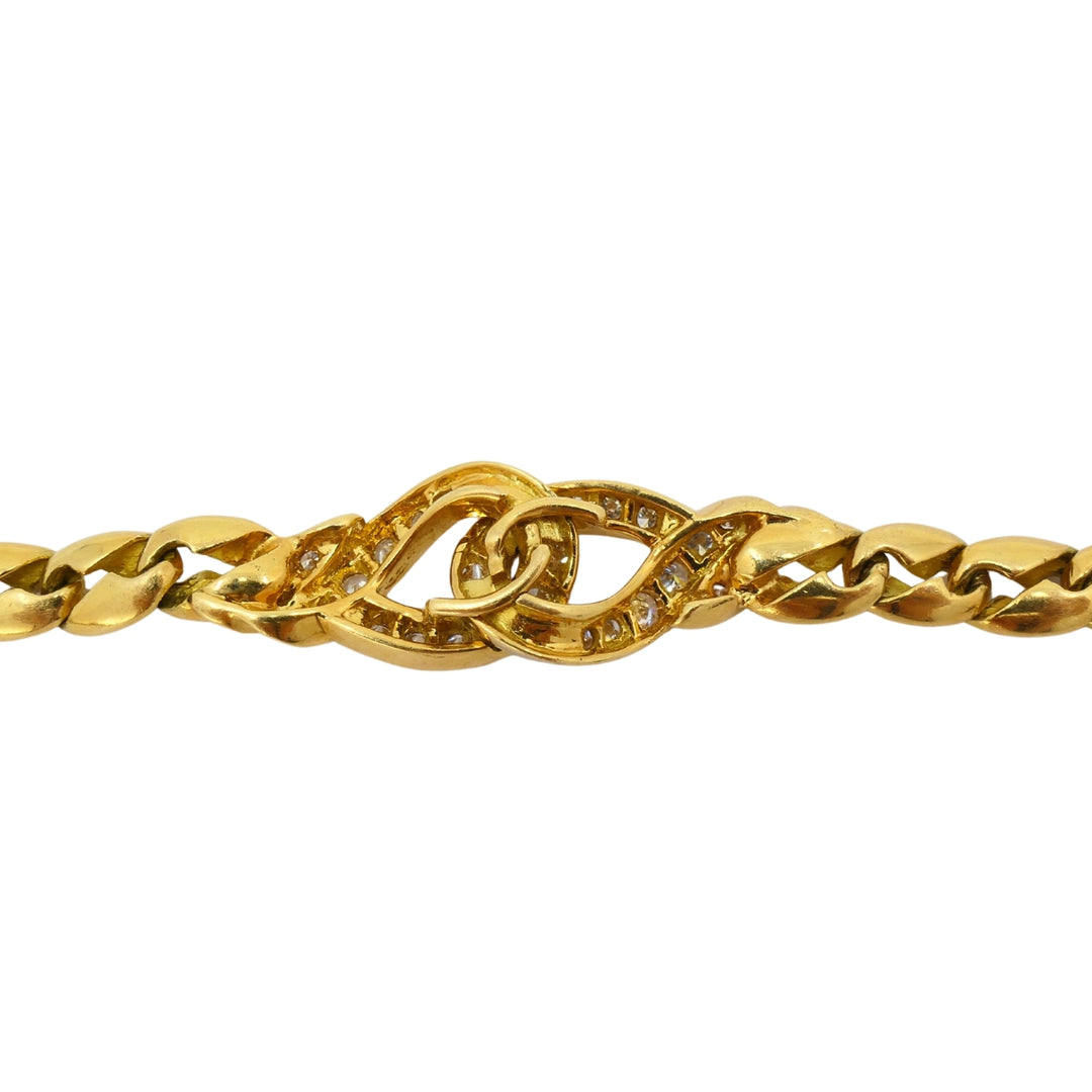Vintage Boucheron Diamond Necklace 18k Gold Chain France
