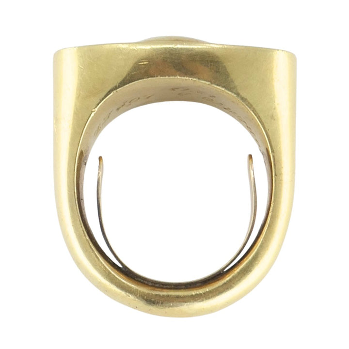 Vintage 1978 Egyptian Revival 18k Gold Signet Ring