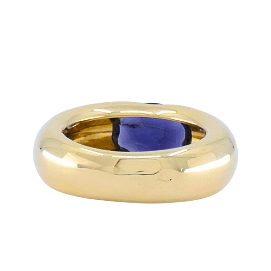 Vintage Cartier Ellipse 18k Gold Iolite Ring, 1993