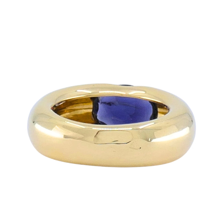 Vintage Cartier Ellipse 18k Gold Iolite Ring, 1993