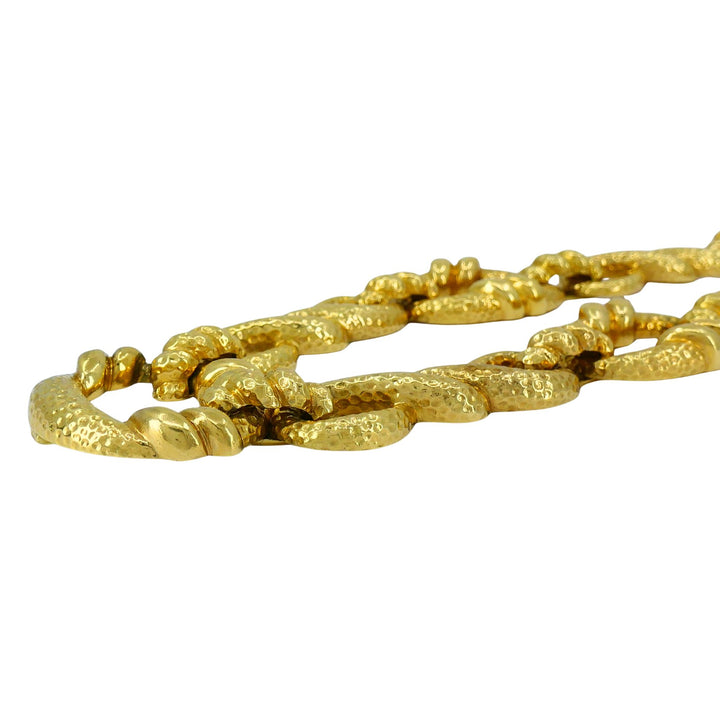 Vintage Wander 18k Hammered Gold Convertible Necklace