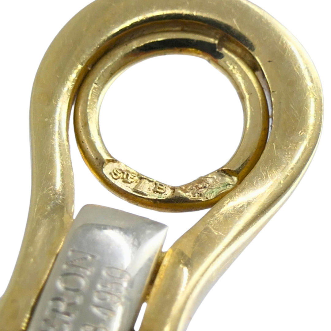 Vintage Boucheron Paris 18k Yellow Gold Hoop Earrings Diamond