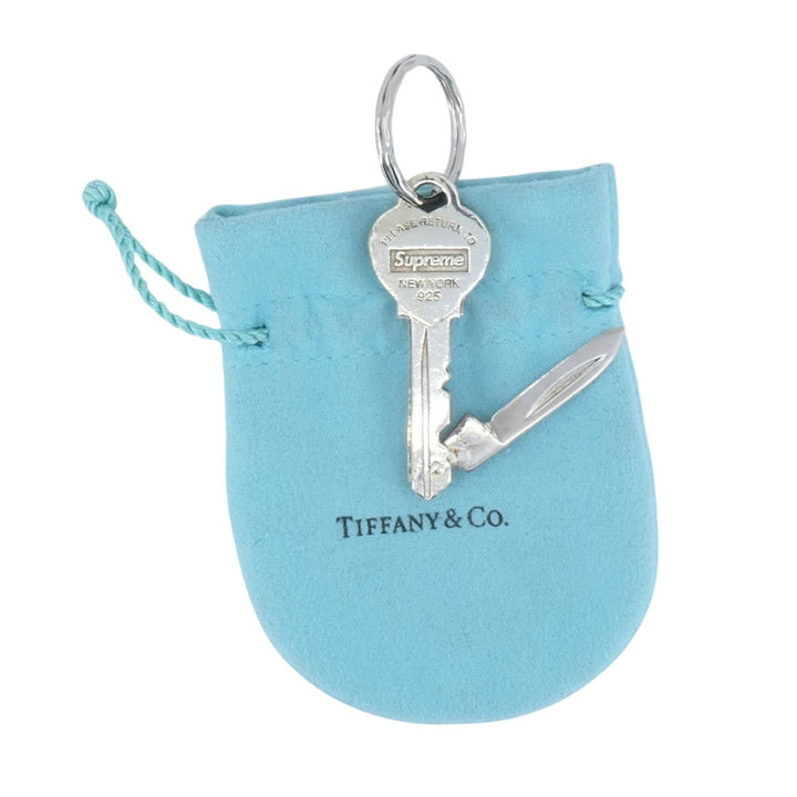 Supreme for Tiffany & Co. Sterling Silver Key Stainless Steel Knife Keychain