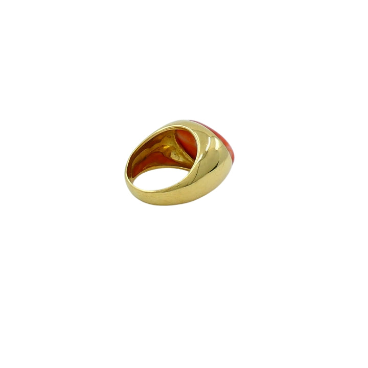 H. Stern Coral Ring 18k Gold Vintage Jewelry