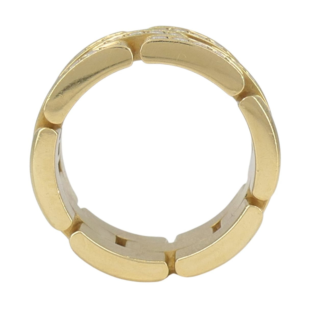 Cartier 18k Gold Diamond Triple Row Maillon Panthere Ring