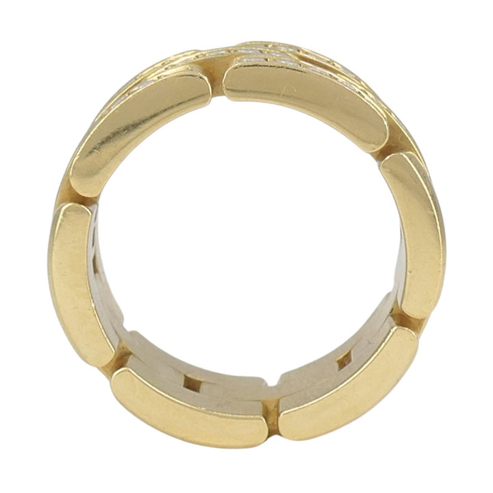 Cartier 18k Gold Diamond Triple Row Maillon Panthere Ring