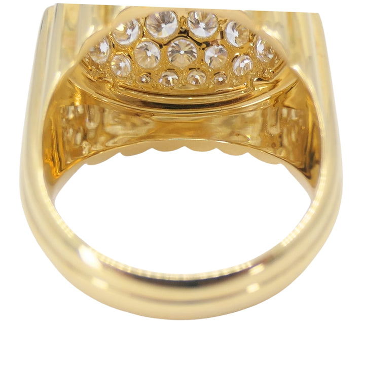 Mikimoto Diamond Ring 18k Gold Cocktail Ring