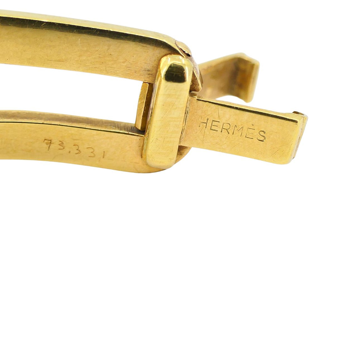 Vintage Hermès 18k Gold Amethyst Clamper Bracelet