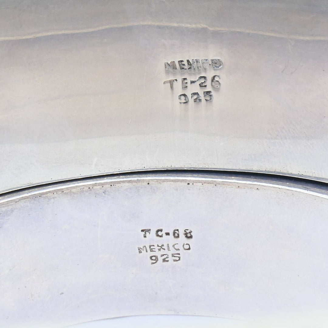 Vintage Sterling Silver Mexico Geometric Hinge Bracelet Pair