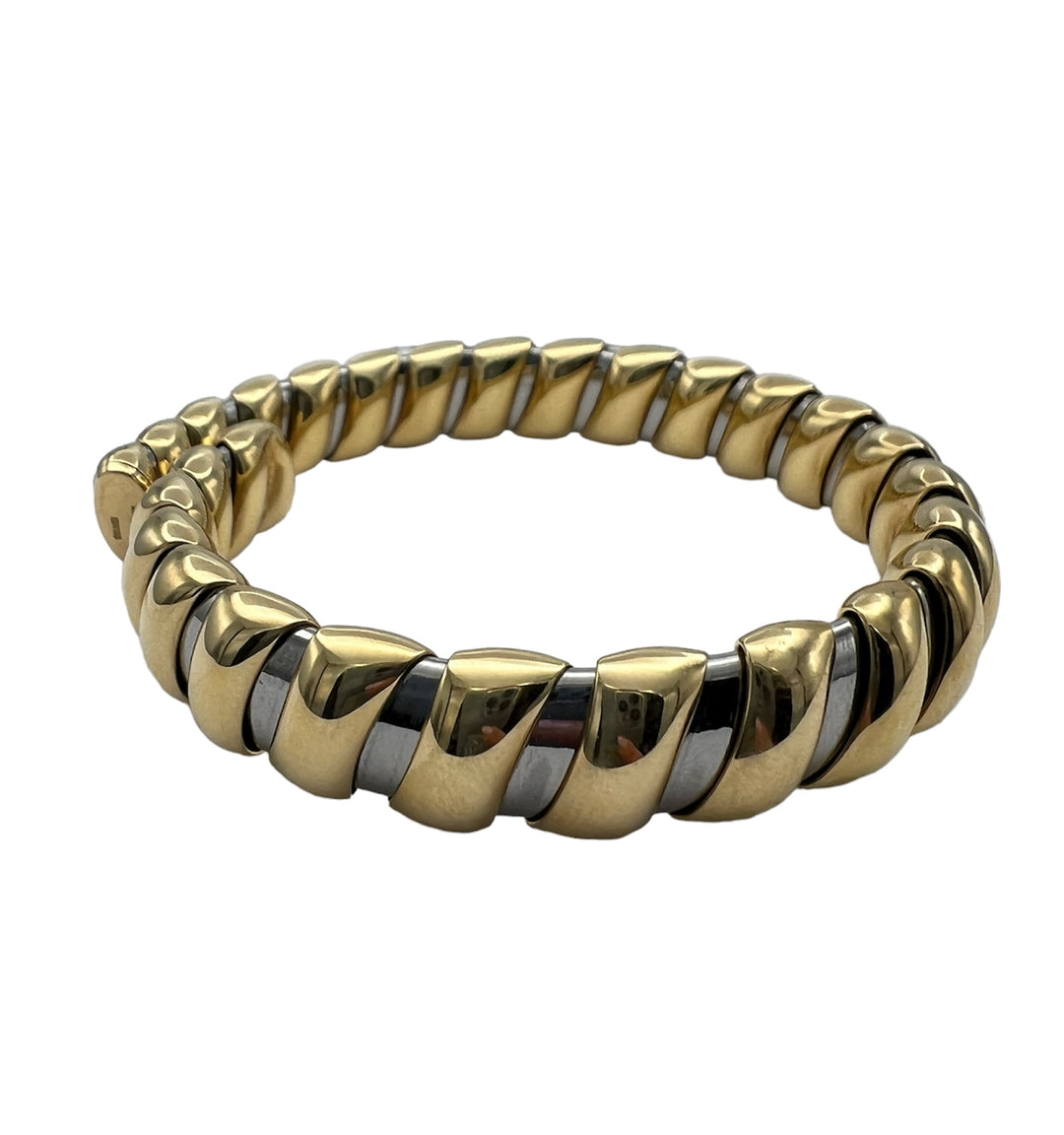 Bulgari Stainless Steel Gold Bangle Bracelet