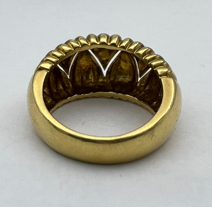 Tiffany & Co. 18k Gold Ring Ribbed Design