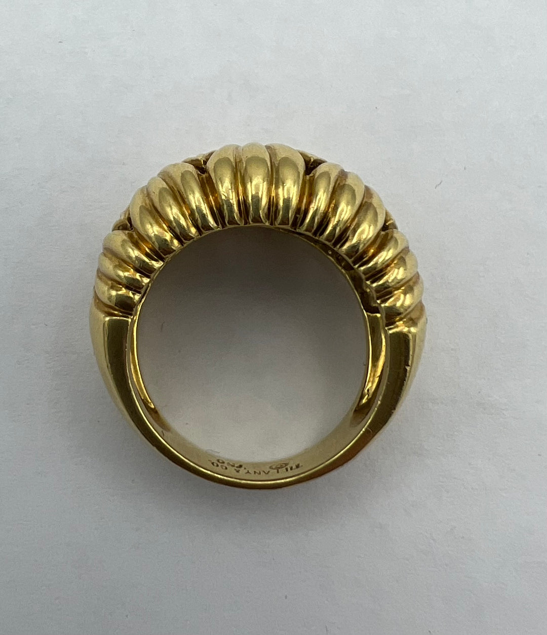 Tiffany & Co. 18k Gold Ring Ribbed Design