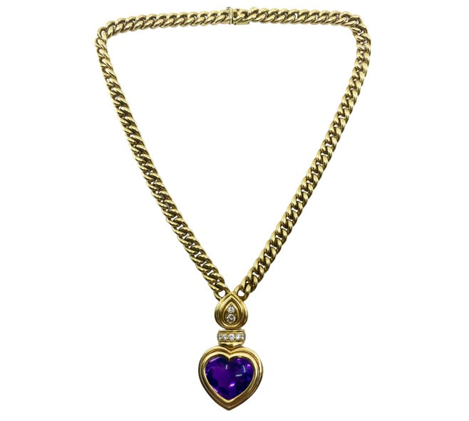 Andre Vassort Heart Amethyst Necklace