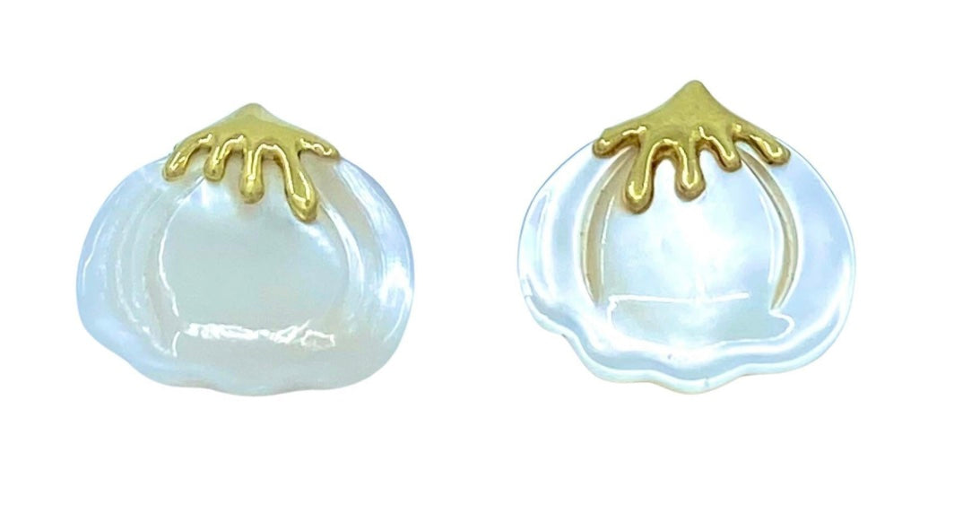 Angela Cummings for Tiffany & Co. Mother of Pearl Gold Earrings