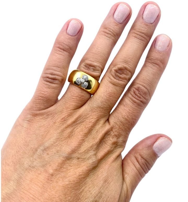 Angela Cummings for Tiffany & Co. Gold Cigar Band Diamond Ring