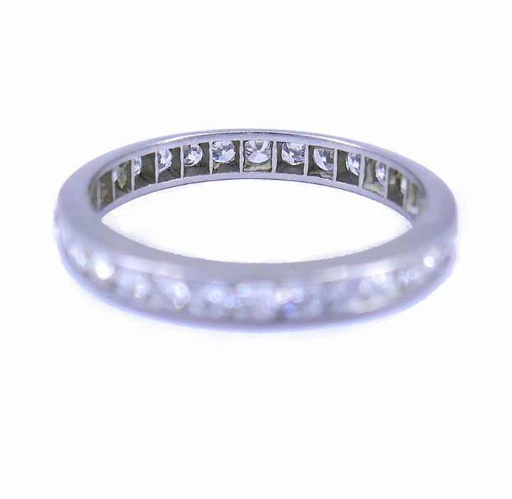 Art Deco Ring Eternity Band Platinum Diamond Estate Jewelry