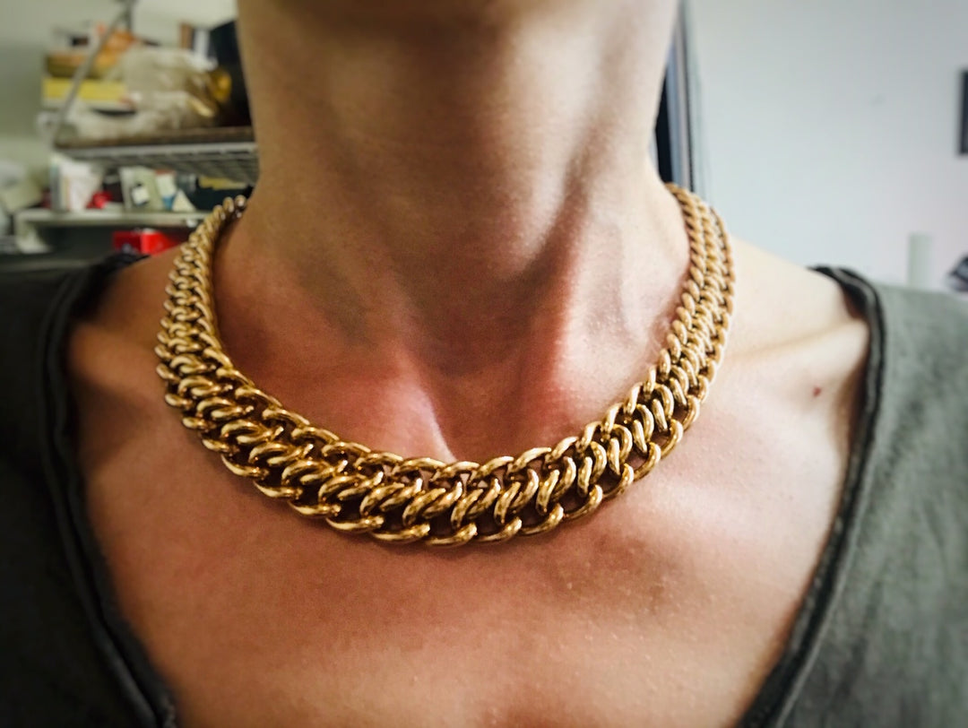 French 1970s Yellow Gold Chain Necklace