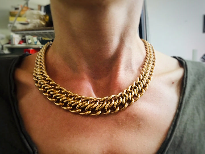 French 1970s Yellow Gold Chain Necklace