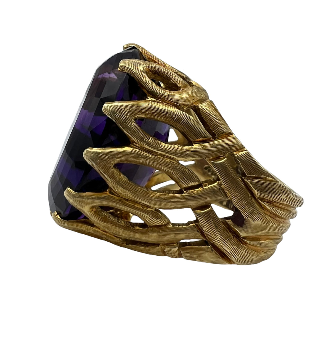 Buccellati Gold Cocktail Ring Amethyst