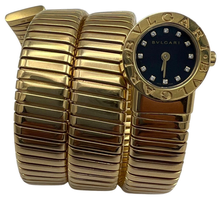 Bulgari Yellow Gold Serpenti Tubogas Wrap Around Wrist Watch w/ Diamonds