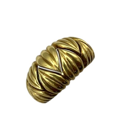 Tiffany & Co. 18k Gold Ring Ribbed Design