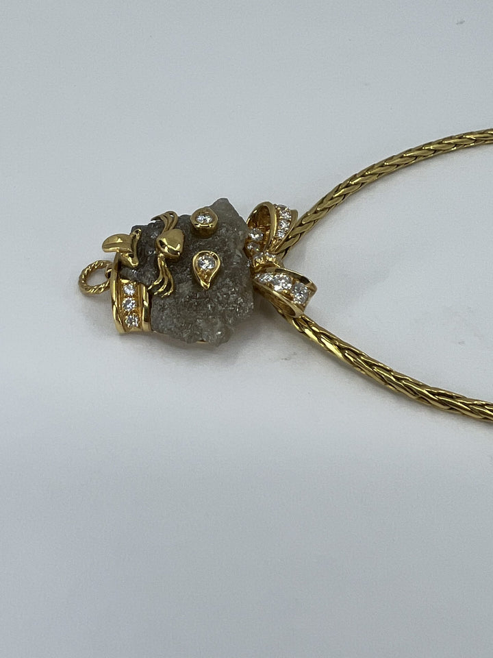 French Diamond Necklace Dog Pendant