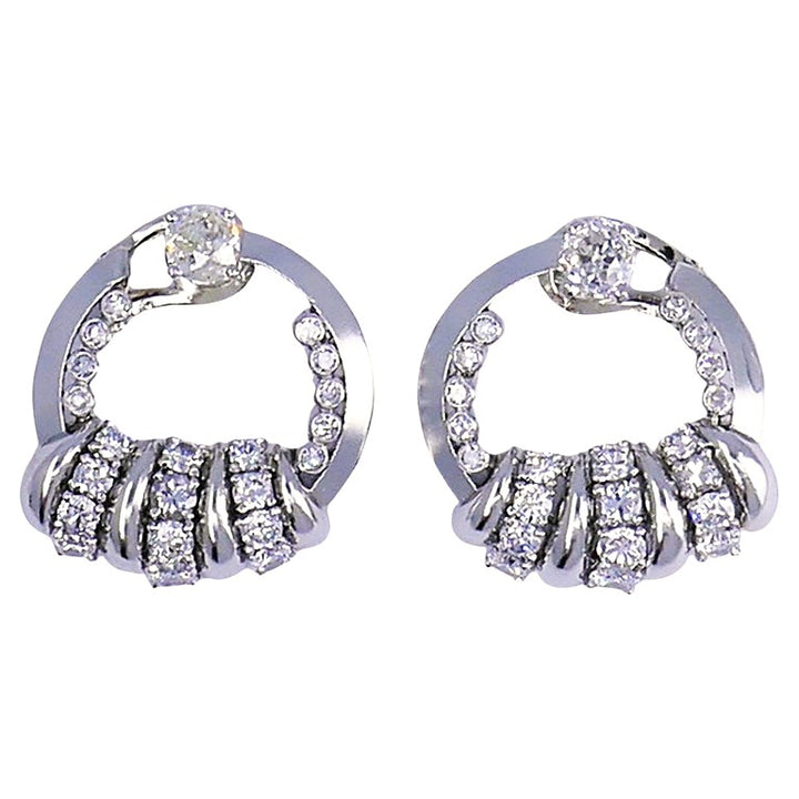 Boucheron Door Knocker Earrings Diamond Platinum French