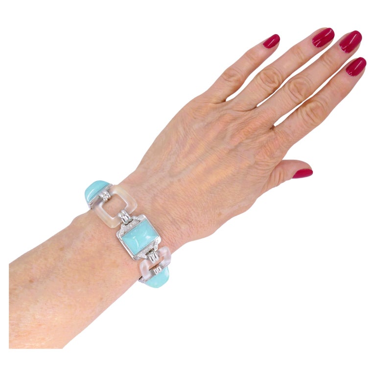 Boucheron Vintage Bracelet Turquoise Diamond White Gold